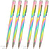 RONRONS 6 Pack Rainbow Slim Retractable Ballpoint Pen - Black Ink Metal Pen for Office School Supplies