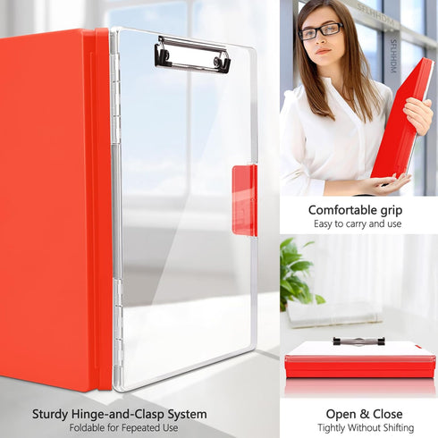 Clipboard with Storage | Heavy Duty Clip Boards 8.5x11 with 2 Storage Cases, Nursing Clipboard Folder
