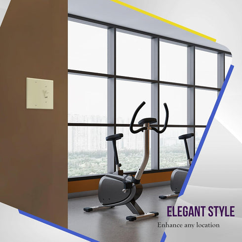 ENERLITES 2-Gang Combination Wall Plate, Blank Device/Toggle Switch, Standard Size, Ivory, Polycarbonate Thermoplastic
