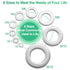 304 Stainless Steel Flat Washers Set, 580 Pieces, 9 Sizes for Home Decoration and Outdoor Construction