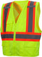 Pyramex Hi-Vis Lime RCZ2410L Vest with Contrasting Reflective Tape, Size Large