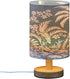 ALAZA Bedside Table Lamp for Bedroom Tropical Palm Tree Nightstand LED Light Lamps with USB Port Linen Fabric Shade