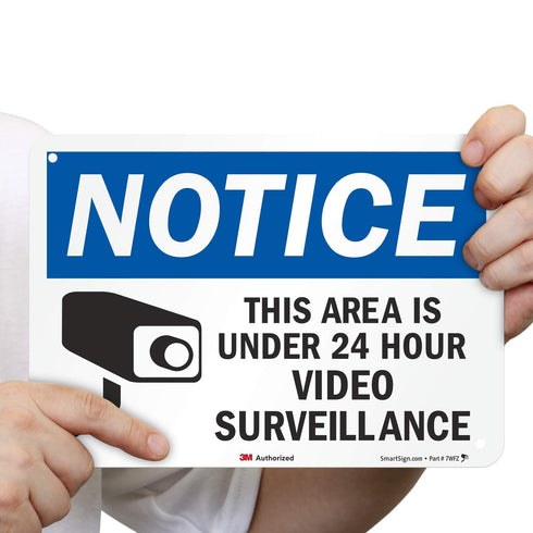 SmartSign U1-1002-RA_10x7 Notice - This Area Is Under 24 Hour Video Surveillance Sign, 7" x 10", 3M Reflective Aluminum