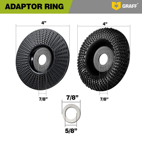 GRAFF Premium 4 Inch Wood Carving Disc for Angle Grinder, Shaping and Grinding Wheel for Wood and Plastic
