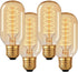 T45 Edison Bulbs, 40 Watt Dimmable, 2700K Warm White, E26/E27 Base Incandescent,