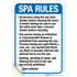 Spa Rules All Person Using The Spa Must Shower Before Hawaii Sign,