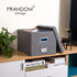 Prandom File Organizer Box - Collapsible Decorative Linen Filing Storage with Lids, Set of 1, Letter/Legal Size, Grey