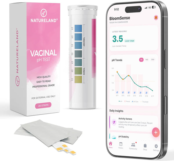 NATURELAND Vaginal pH Test Strips for Women At-Home BV and Yeast Infection
