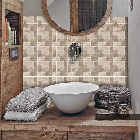 25 Pcs Self-adhesive Tile Transfer for Home Decor, Waterproof Peel and Stick Backsplash Wall Tile Sticker, 4x4inch