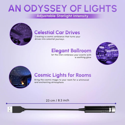 Mini Led Projection Lamp Star Night, USB Car Roof Star Projector Night Light, Mini Led Projection Lamp (Red Light)