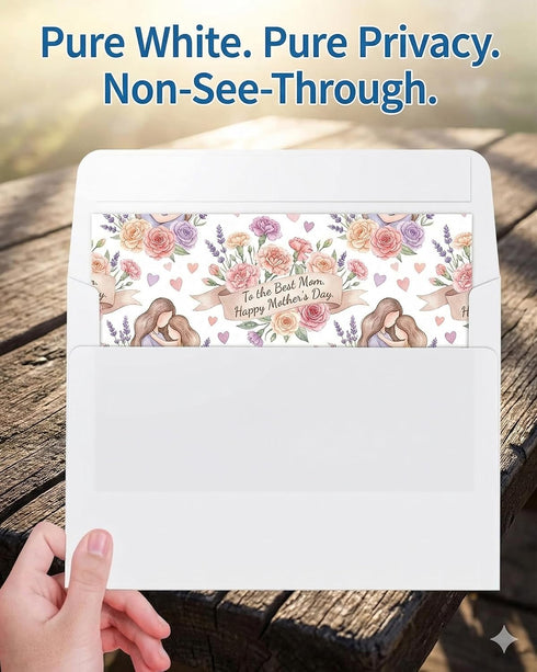 Instakingdom 5" 7" 200 Pack 110lb A7 Instakindom x Blank Cards and Envelopes - Heavyweight White Folded Cardstock