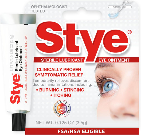 Stye Sterile Lubricant Eye Ointment, Opthalmologist Tested to Relieve Stinging, Burning, Itching