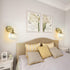 1 Pack Vintage Wall Sconces with Clear Pumpkin Glass Lampshade, Indoor Bathroom Wall Sconce, Modern Gold Industrial