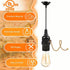 Switch,3 Pack E26 E27 (1/8 Phenolic Medium Base Light Socket with Pull Chain TWDRTDD Black Period Style Edison Retro