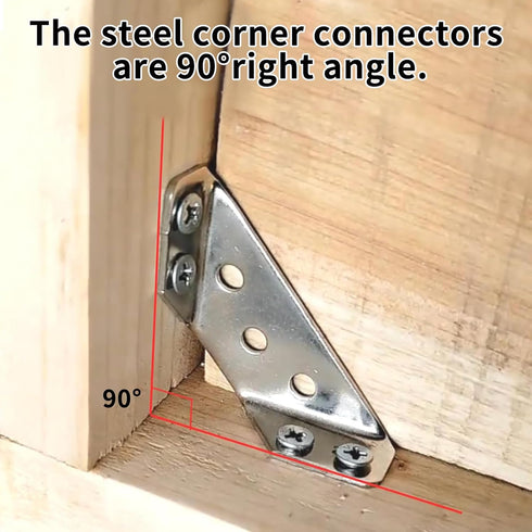Ferixan 15 Pack Trapezoid L Shelf Bracket Brace - Corner Connector: Angle Brackets Stainless Steel Support Joint
