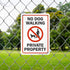 SmartSign "No Dog Walking - Private Property" Sign, 7" x 10" Aluminum