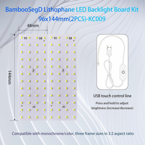 2PCS KC009 KC010 H2C/X1/P2S/A1 3D Lithophane LED Backlight Board Kit for Bambu Lab LED Light Board Backlights
