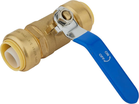 (Pack of 2) EFIELD 1/2 Inch Push-Fit Full Port Ball Valve for Hot and Cold Water with Disconnect Clip