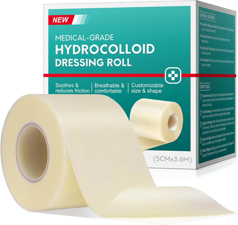 Vortexonix Hydrocolloid Bandages, Medical Grade Hydrocolloid Roll for Wound Care, Waterproof & Flexible