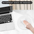 Hsxnam Leather Mouse Pad - Non-Slip Rubber Base, Stitched Edge, Washable Waterproof Round Mousepad, 8.7 inches, White