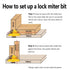 Totowood 45 3-Piece Set, 31/64", 37/64",3/4" 1/4 Inch (3PCS 1/4 (3PCS 1/4 Degree Lock Miter Router Bit for Cutting