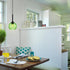 JHLBYL 5.91'' 1-Light Hammered E26 Glass Pendant Lights Kitchen Island: Green Glass Pendant Light with Black Finish