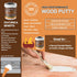 Black Wood Filler, Paintable Stainable Wood Putty, 9.87 Ounce Repair Kit for Quickly Repairing Wood Cracks and Holes