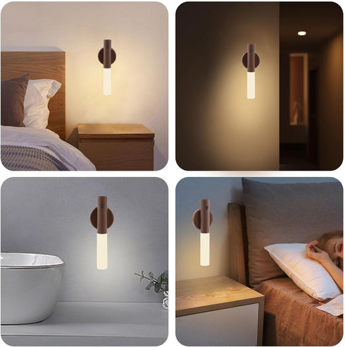 Set 2 360 2PCS) LANDGOO LED Motion Sensor Lights, of Battery Operated Stick on Wall Sconces, Rechargeable Lighting