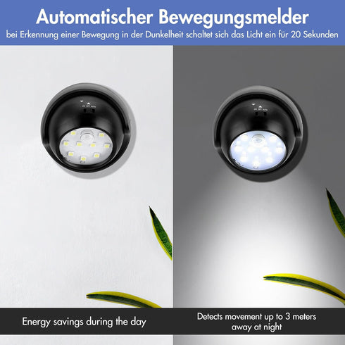 Motion Sensor Outdoor Lights - Outdoor Motion Sensor Light Battery Operated Wireless Waterproof Spotlight Motion Detector Security Light Auto On Off for Porch Stair Hallway Garage Wall Shed (2 Pack) by LemonBest