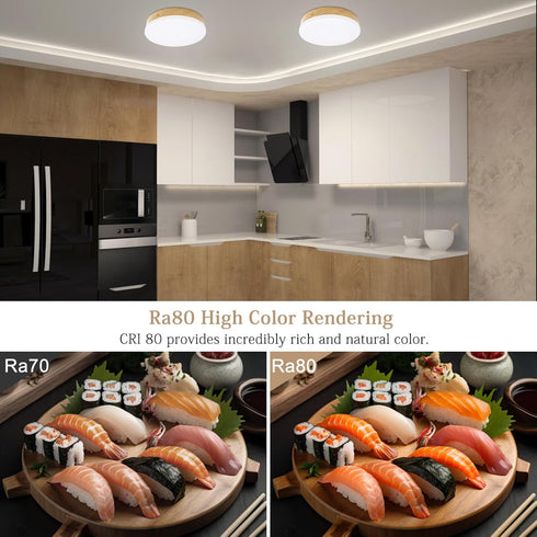 Elekeed 2-Pack 16W, 6.1inch 5000K 30000h LED Flush Mount Ceiling Light Fixture Modern Round Small Ceiling Light