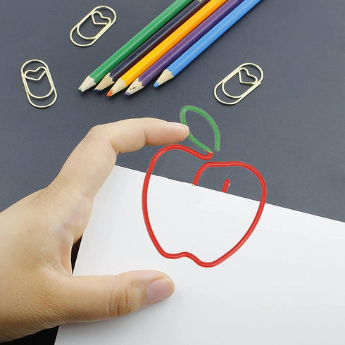Cute Paper Clips, 100 Pack Decorative Fruit Shape Paperclips, Rust Proof for Document Organizing