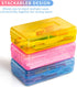 Sooez 3 Pack Large Capacity Hard Pencil Case, Plastic Crayon Pencil Boxes with Snap-tight Lid, Clear Storage Box Craft