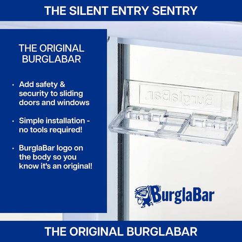2 Pack Burglabar Additional Security for Sliding Patio Doors,Sliding Glass Windows. and can be Used Child Safety.