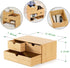 Wisuce Mini Bamboo Desk Organizer - 3 Drawer Tabletop Storage Box for Office and Home Supplies, No Assembly Required