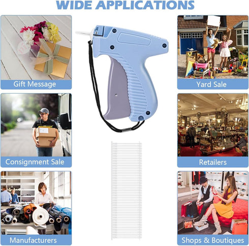 Tagging Gun for Clothing, Standard Retail Price Tag Attacher Kit with 6 Needles & 1000pcs 1" Barbs Fasteners