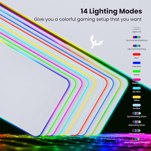 BladeHawks Extra Large RGB Gaming Mouse Pad, Extended Soft LED Mouse Pad, Anti-Slip Rubber Base, Computer Keyboard Mousepad Mat (31.5 x 12 Inch) Grey by BladeHawks