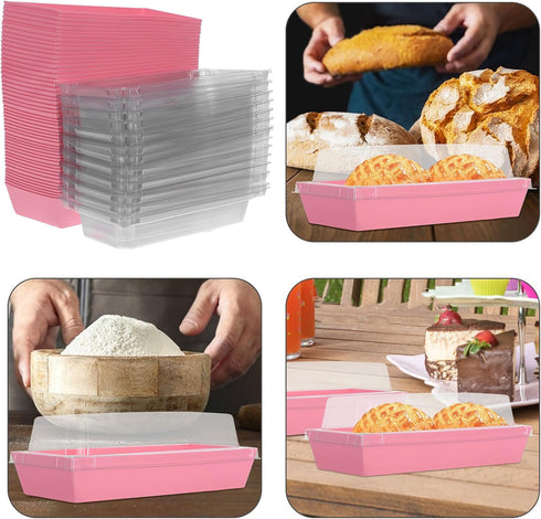 50pcs Packaging Zerodeko Large Rectangular Sandwich Charcuterie Boxes with Lids, Disposable Bakery Takeout Containers