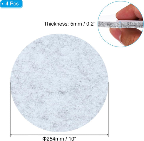 10" 4 Pack 1/5" PATIKIL Diameter Felt Furniture Pads, Thick Lamp Base Felt Round Soft Adhesive Non-Slip Anti-Scratch