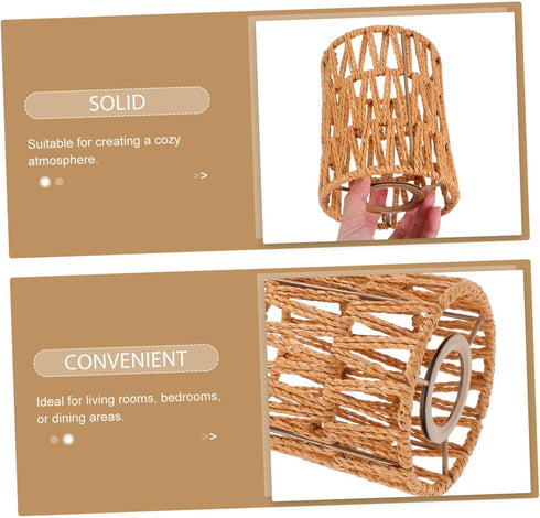 NUOBESTY Vintage Style Cylinder Lamp Shade Durable Paper Rope Pendant Light Cover for Restaurant Ceiling Light and Wall