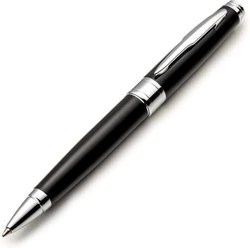 ZenZoi Black Ballpoint Pen Set, Elegant Executive Pen with Luxury Gift Box & 2 Gel Refills