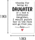 NTVShop Thank You Card - For Being My Daughter Card - Funny Birthday Card - Humorous Daughter Christmas Keepsake - Gift