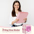 SUNEE 3 Ring Binder, 2 Inch, 2 Pack, Clear View, PVC-Free, Pink Binder for School or Office Supplies