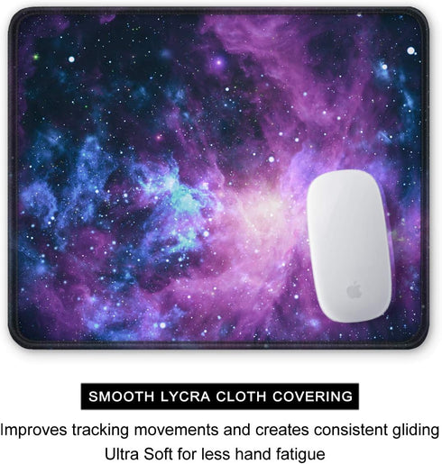 Auhoahsil Mouse Pad, Square Outer Space Mousepad Anti-Slip Rubber Mat with Durable Stitched Edge for Office Gaming,
