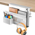 Litwaro Desk Side Storage, Hanging Organizer with Magnetic Pen Holder, Laptop Holder for Standing Desk, White