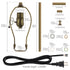RTNLIT Lamp Rewire Kit, Make a Lamp Repair Wiring Kit, Includes Light Socket Matching Cord Harp Hardware for DIY Table