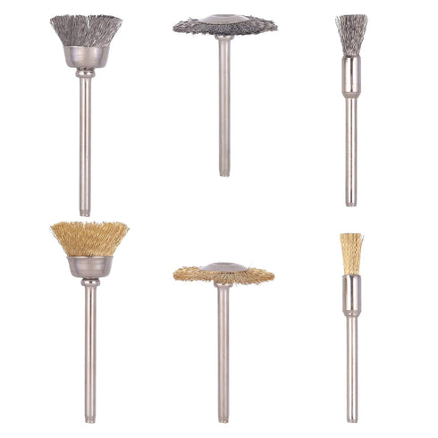 Rocaris 72 Pack Wire Wheel Brushes Set, Brass and Steel Wire Brush Set with 1/8" Shank for Rotary Tools Accessories