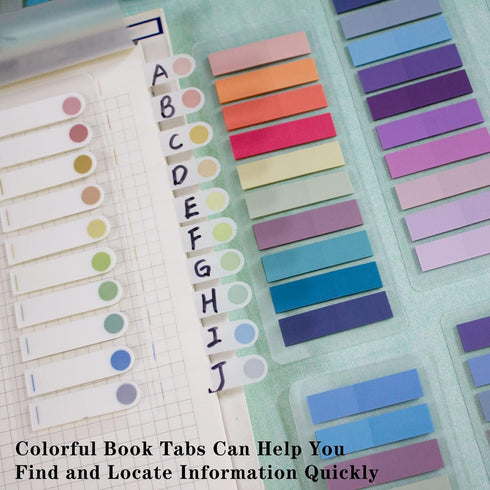 ELII 5400PCS Books Tabs for Annotating - Sticky Tabs Clear Sticky Notes, Morandi Page Markers for Notebooks
