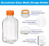 PATIKIL 2 Pack Reagent Media Storage Bottles, 1000ml Borosilicate Glass Square Bottles with Orange GL32 Screw Cap