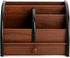 Foraineam Wooden Desk Organizer with Drawer - Remote Control Holder Caddy and Makeup Organizers for Home Office Storage