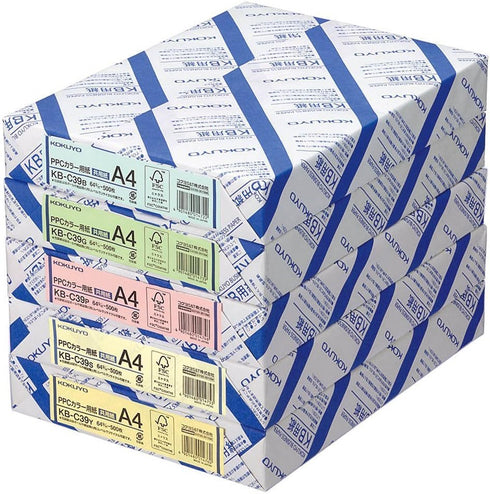 Kokuyo A4 KB-C39B Colored Paper, 0.09 mm Thickness, 64gsm, 500 Sheets, Blue, Japan Import